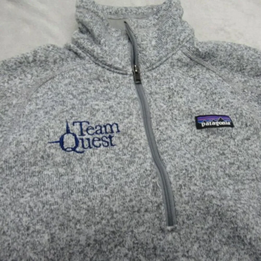 Patagonia Better Sweater Womens Small Gray Knitted Fleece 1/4 Zip‎ Pullover Logo